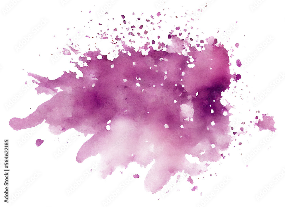 lavender watercolor stain isolated element. Generative AI.