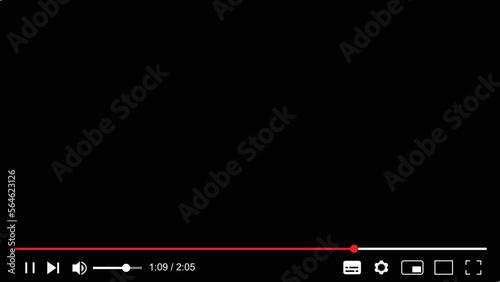 Multimedia video player frame template. Live video streaming, broadcasting vector illustration