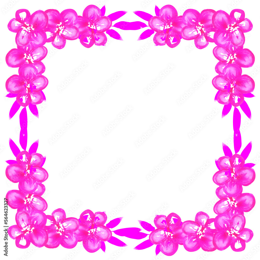 Pink floral frame illustration on a white background. Love heart for valentines day background. Design clip art. Pink floral frame illustration on a white background. Love heart for valentines day background. Design clip art.