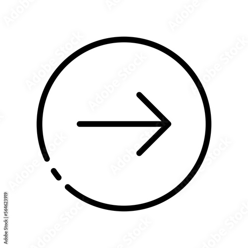 Arrow line icon. Finger, swipe, direction, screen, sensor, control, hint, navigation, touchscreen, press, button, pointer. technology concept. Vector black line icon on a white background