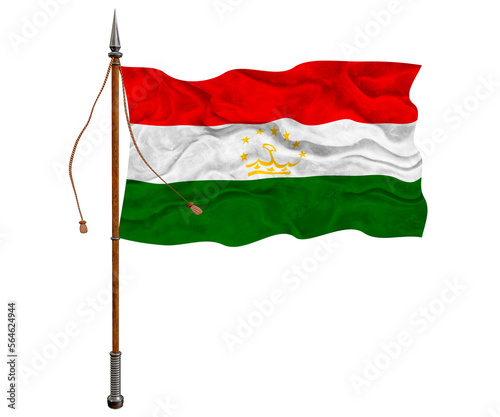 National flag of Tajikistan. Background with flag of Tajikistan