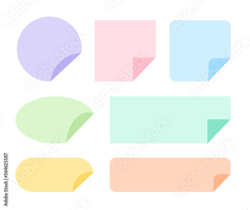 Free Download A set of colorful and various shapes of memo pads or stickers for taking notes. Circle, square, rectangle, oval. - GFXLoad