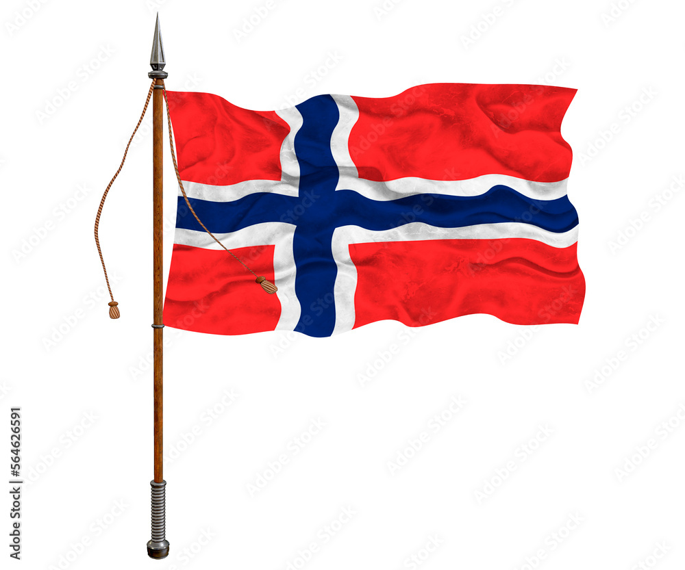 National flag of Jian mayen. Background  with flag of Jian mayen