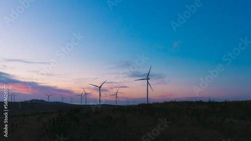 Sunset over West Coast One Wind Farm, South Africa