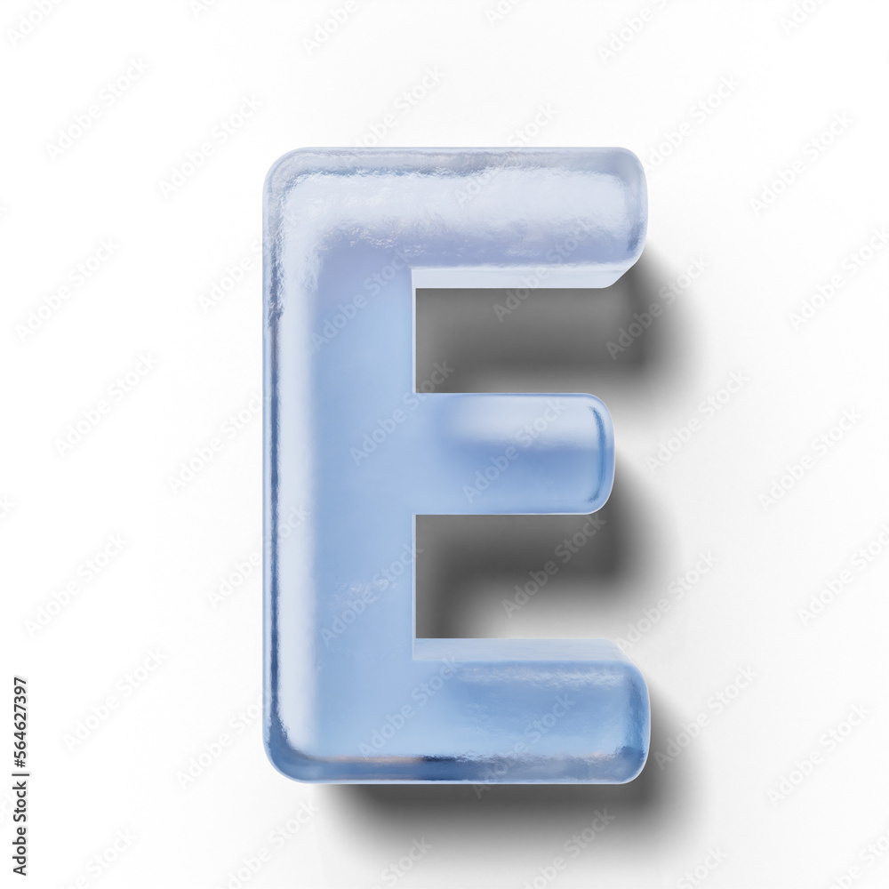 3D uppercase alphabet letter made of ice isolated on transparent background 3D uppercase alphabet letter made of ice isolated on transparent background