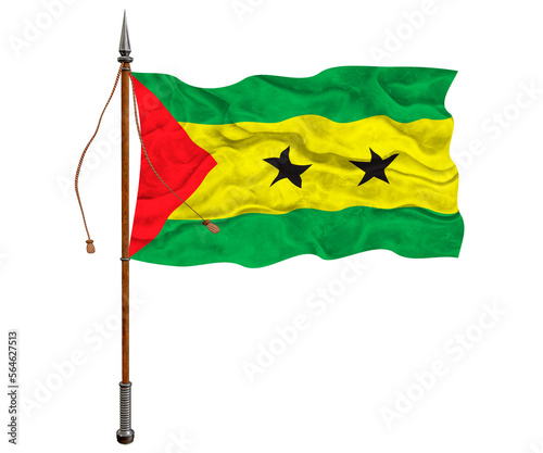 National flag of Sao tome and principe. Background with flag of Sao tome and principe.