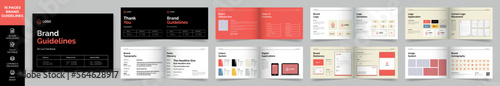 Landscape Brand Guideline Template, Simple style and modern layout Brand Style, Brand Book, Brand Identity, Brand Manual, Guide Book