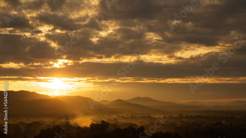 sunset over the mountains