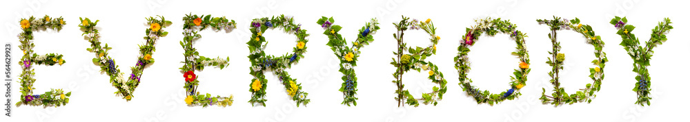 Blooming Flower Letters Building English Word Everybody Blooming Flower Letters Building English Word Everybody