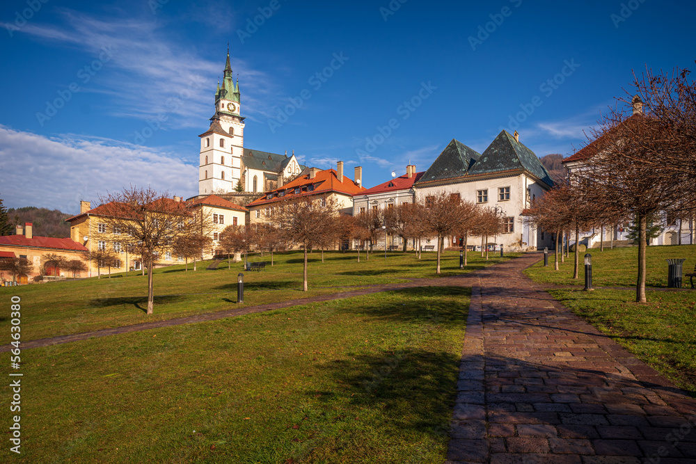 Historical town square in Kremnica in Slovakia