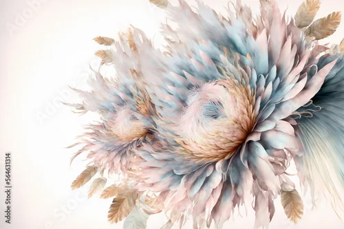 Obraz Beautiful flowers. Abstract floral design in pastel colors for prints, postcards or wallpaper. AI
