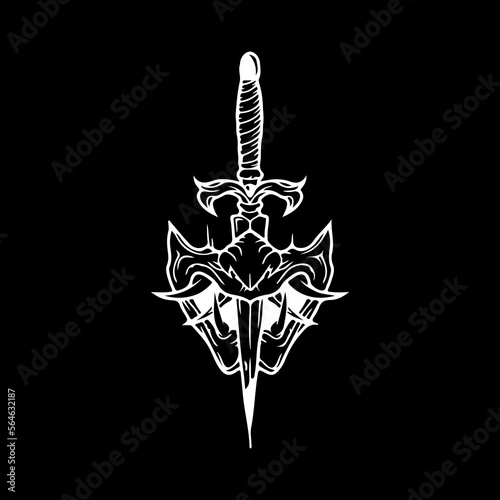 vector illustration of dagger with samurai concept