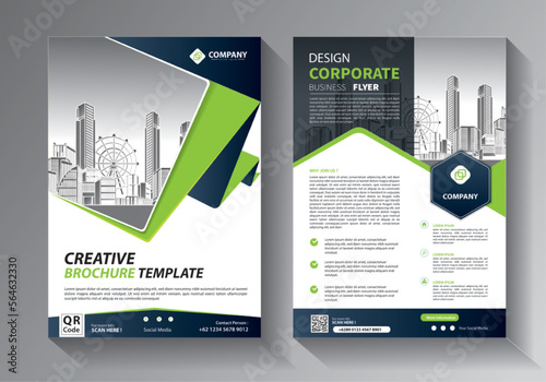 Brochure design, cover modern layout, annual report, poster, flyer in A4 with colorful triangles, geometric shapes for tech, science, market with light background