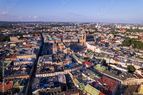 Krakow, Cracow, Lesser Poland Voivodeship. Krakus Mound, Market Square in Krakow, Wawel Castle and other popular buildings and architecture in Krakow. photo