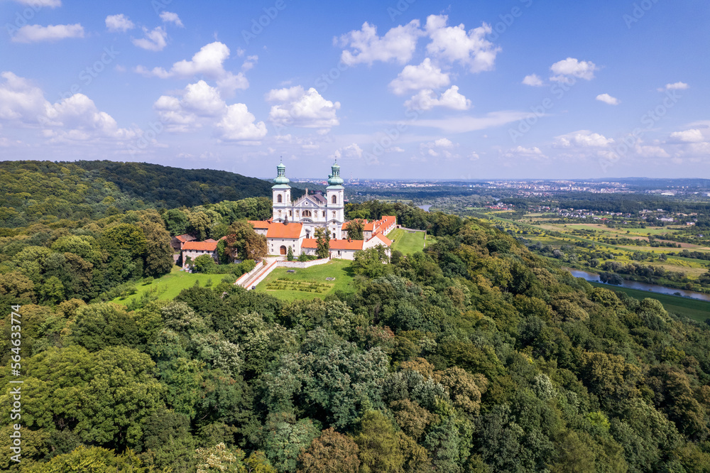 Krakow, Cracow, Lesser Poland Voivodeship. Krakus Mound, Market Square in Krakow, Wawel Castle and other popular buildings and architecture in Krakow.