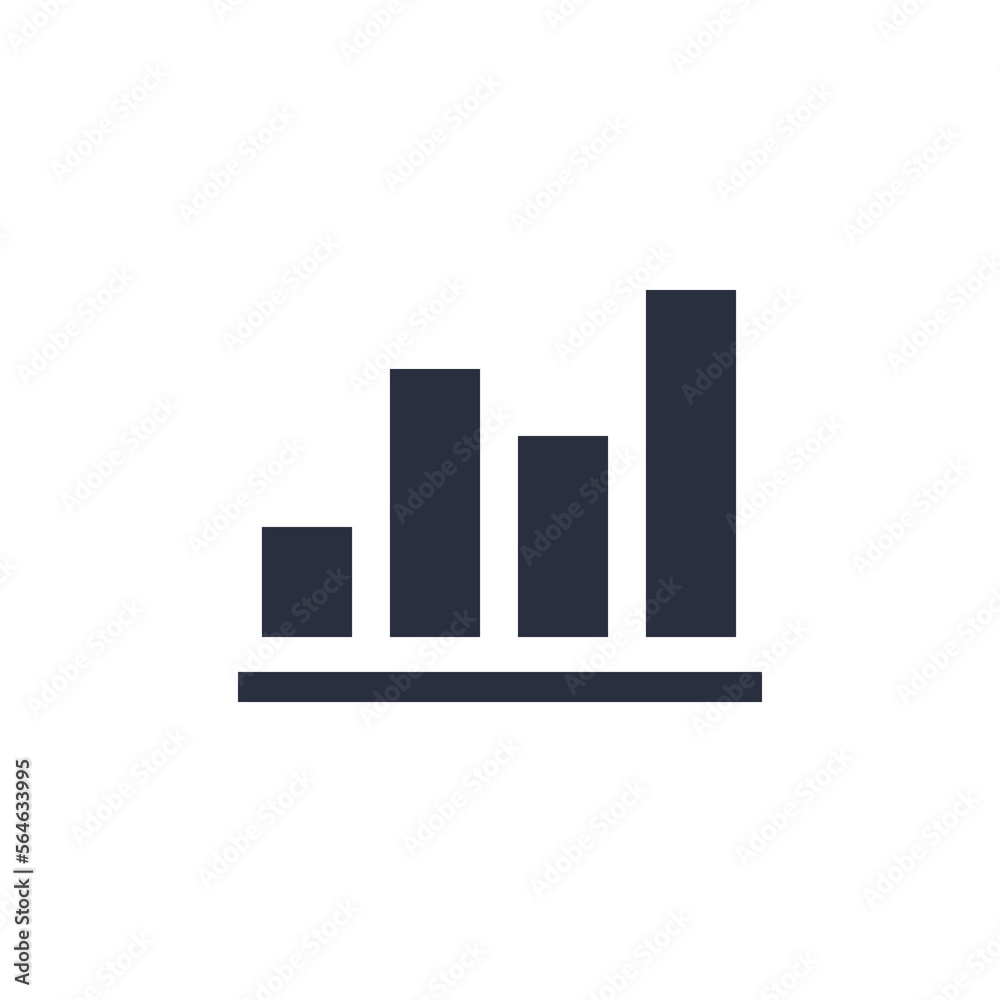 Bar chart vector icon. Simple infographic element isolated on white background Bar chart vector icon. Simple infographic element isolated on white background