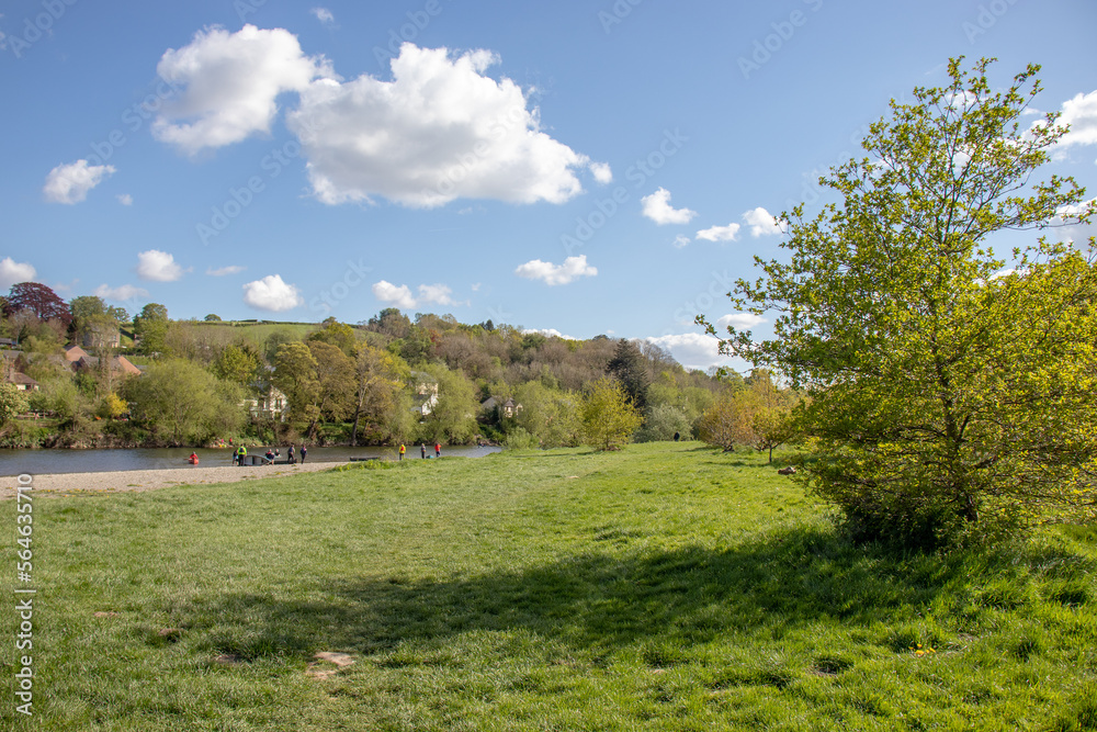 Wye valley and the River Wye at Glasbury on Wye, UK. Wye valley and the River Wye at Glasbury on Wye, UK.