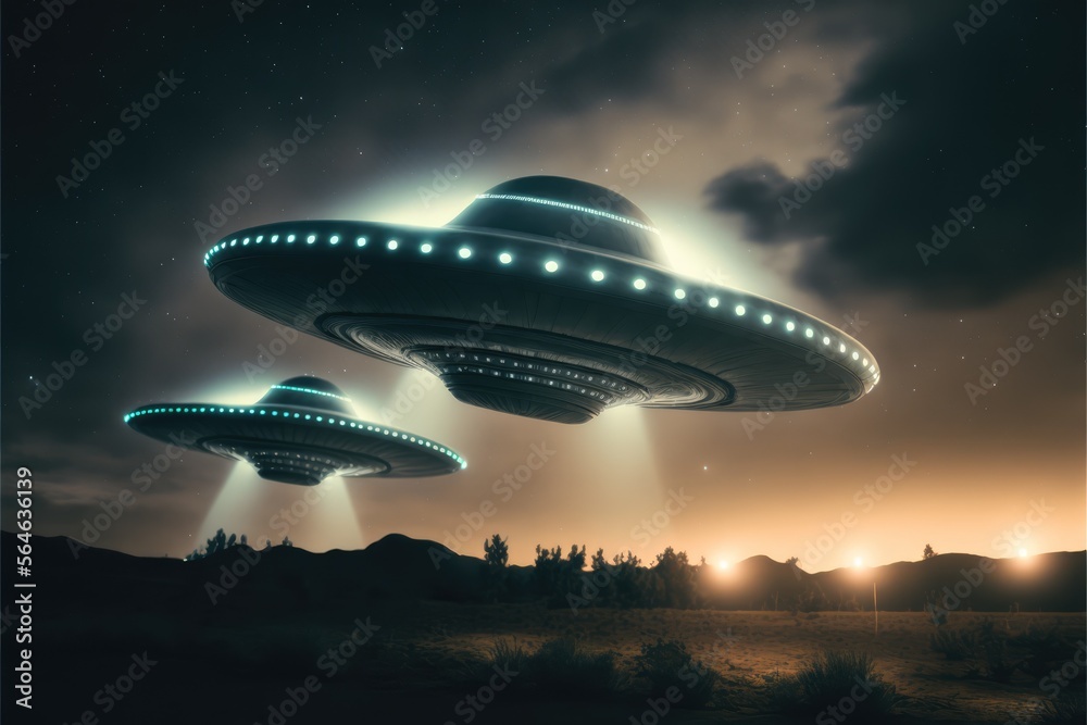 ufo in the night made with generative ai
