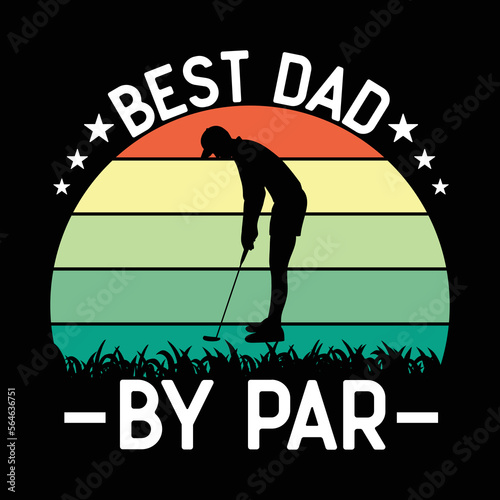 Best Dad By Par Golf Lovers Retro