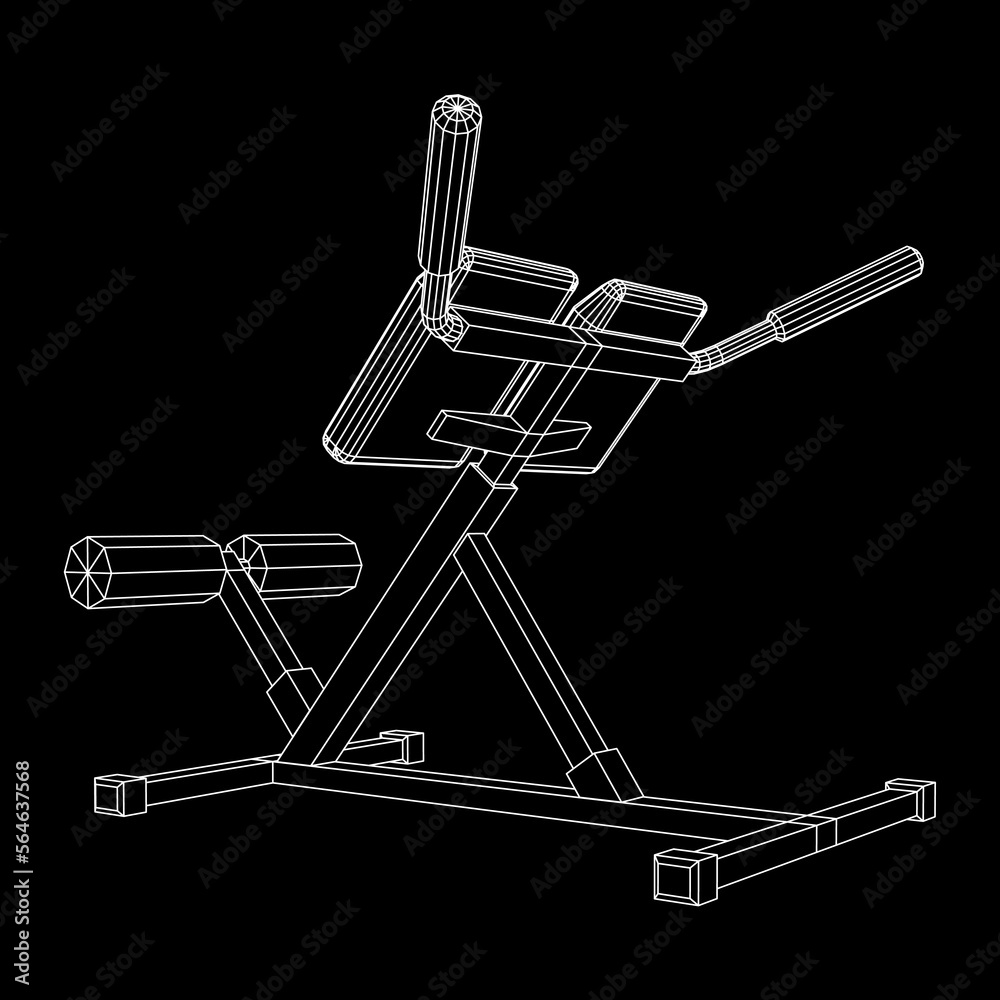Modern exercise machine for the back and abs. Hyperextension simulator. Modern exercise machine for the back and abs. Hyperextension simulator.