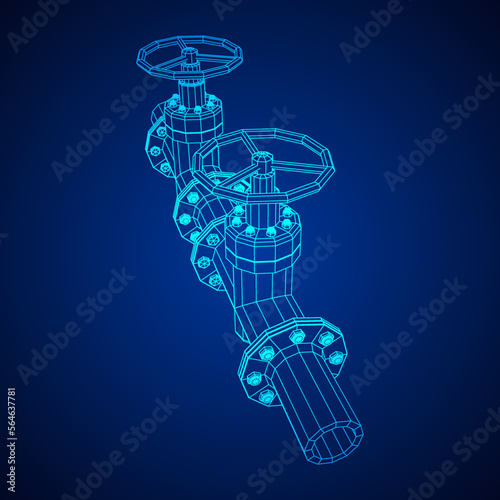 Oil pipeline with valve business concept