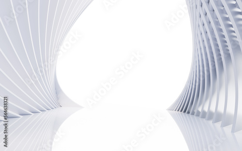 Abstract architecture and curves background  3d rendering.