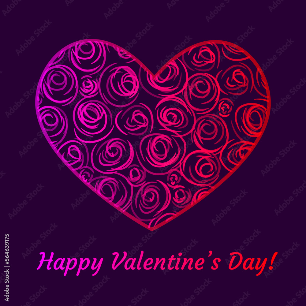 valentine greeting card with roses