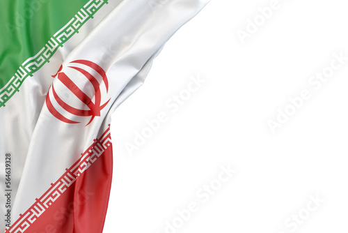 Tableau sur toile Flag of Iran the corner on white background