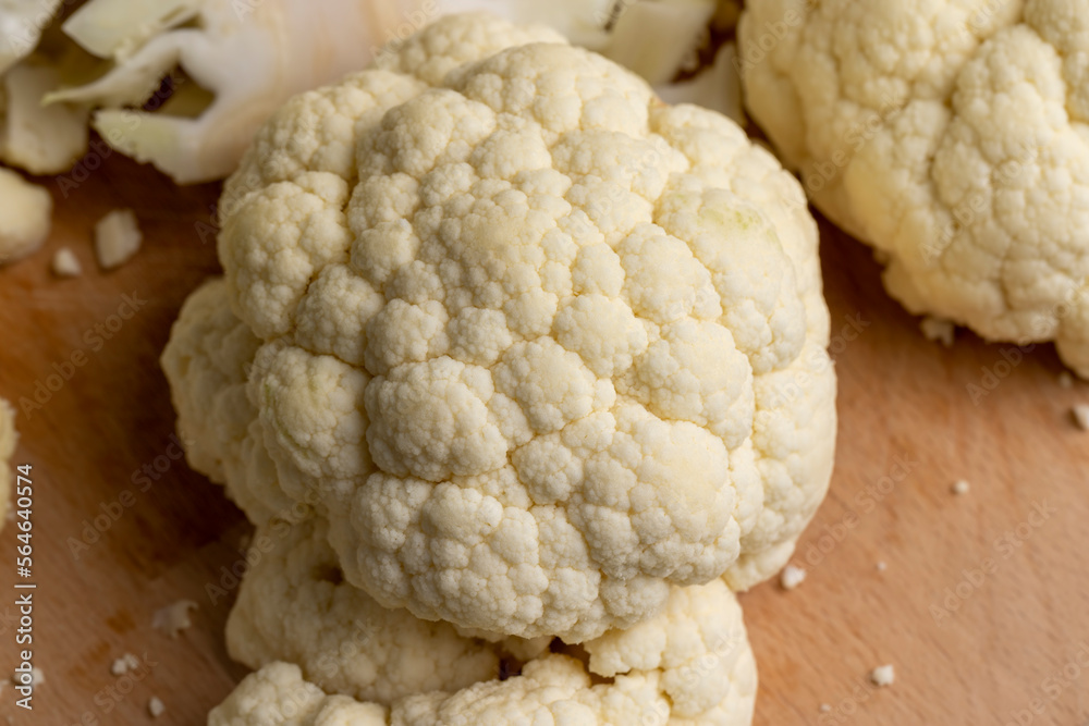 Cauliflower close up during cooking, fresh raw cauliflower Cauliflower close up during cooking, fresh raw cauliflower