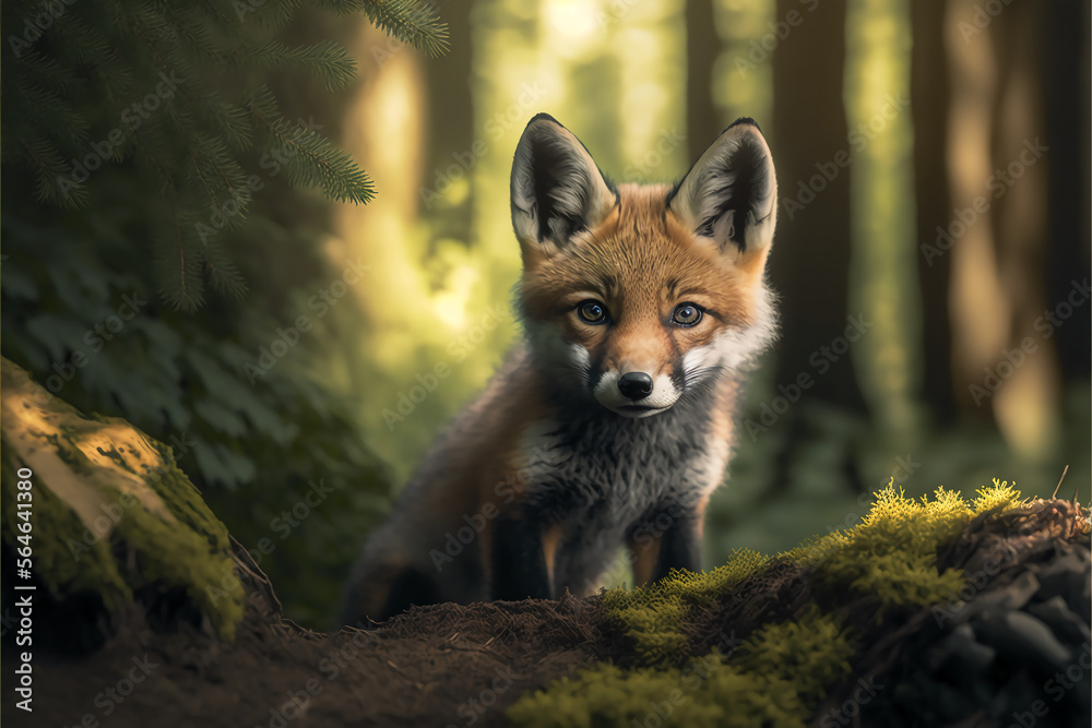 Baby fox. Generative AI. Baby fox. Generative AI.