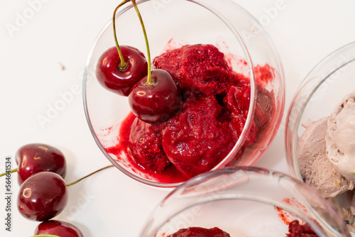 Ice Cream Cherry in the ceramic cup