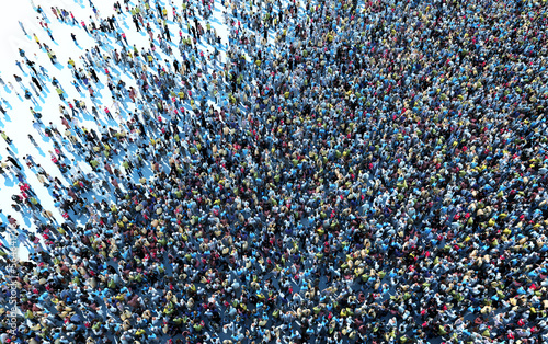 crowd of people viewed from above