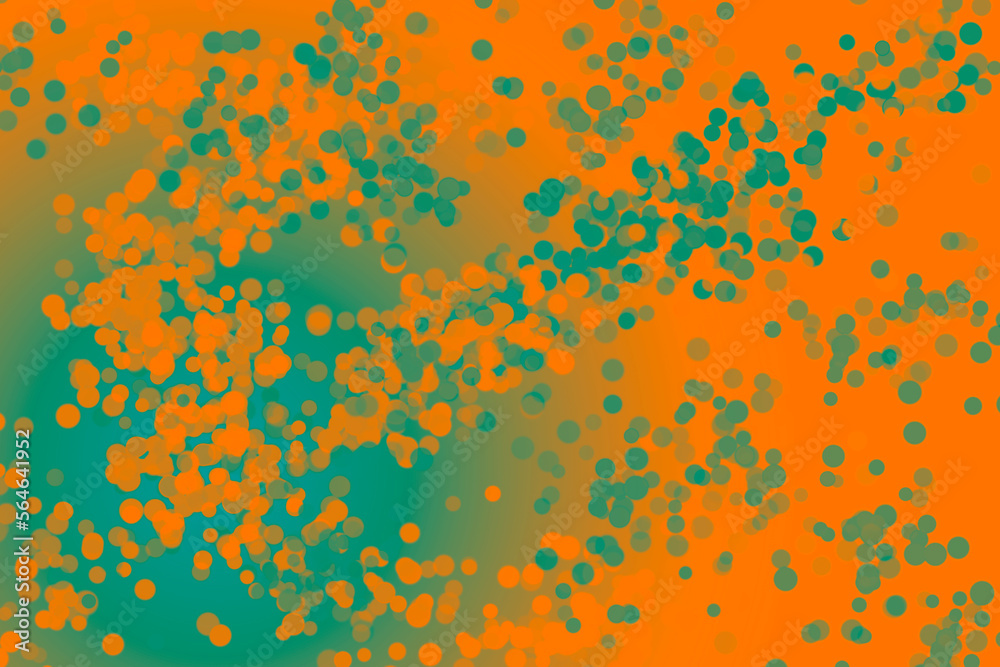 Abstract background with green and orange bokeh