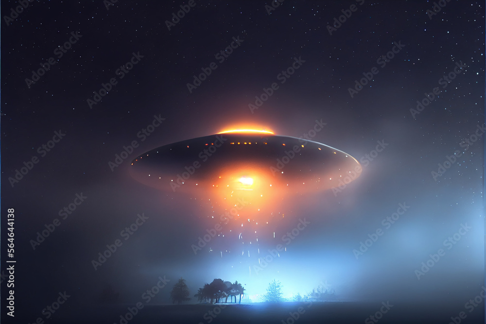 Ufo fog mysterious light drizzle night. Ufo fog mysterious light drizzle night.