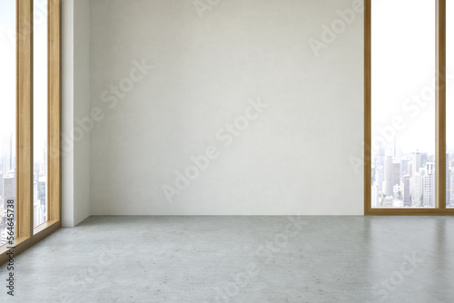 Modern style conceptual interior empty room 3d illustration