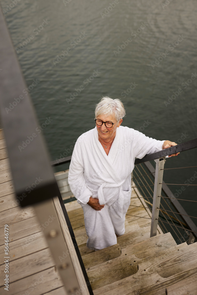 Senior women wearing dressing gown Senior women wearing dressing gown