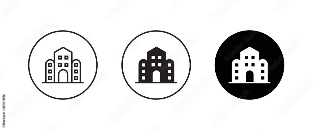 hotel icon symbol logo illustration, editable stroke, flat design style isolated on white hotel icon symbol logo illustration, editable stroke, flat design style isolated on white