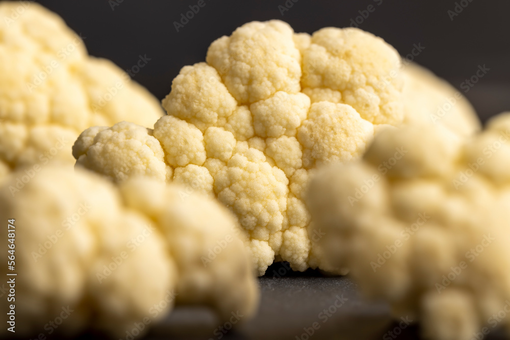 Cauliflower close up during cooking, fresh raw cauliflower Cauliflower close up during cooking, fresh raw cauliflower