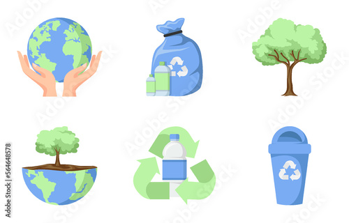 Environment protection element, vector illustration of save the planet by recycle and ecology concept