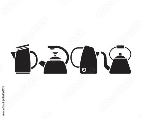kettle and teapot icons set illustration