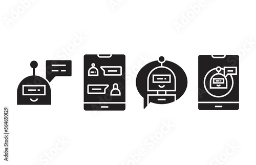 chat bot icons set vector illustration