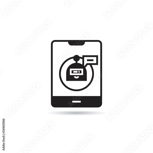 chat bot in smartphone icon