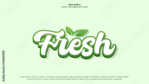 fresh and nature 3d text effect design fully editable