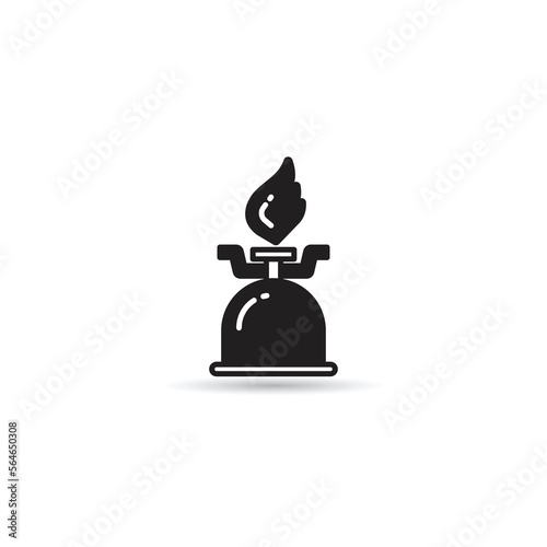 camping stove icon on white background