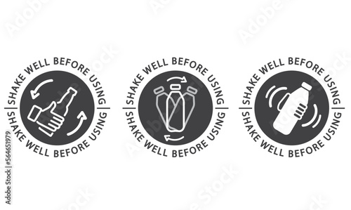 Shake bottle before use, icon, vector.