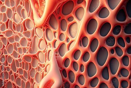 a cosmetics background with a depiction of a skin structure's cellular layers Generative AI