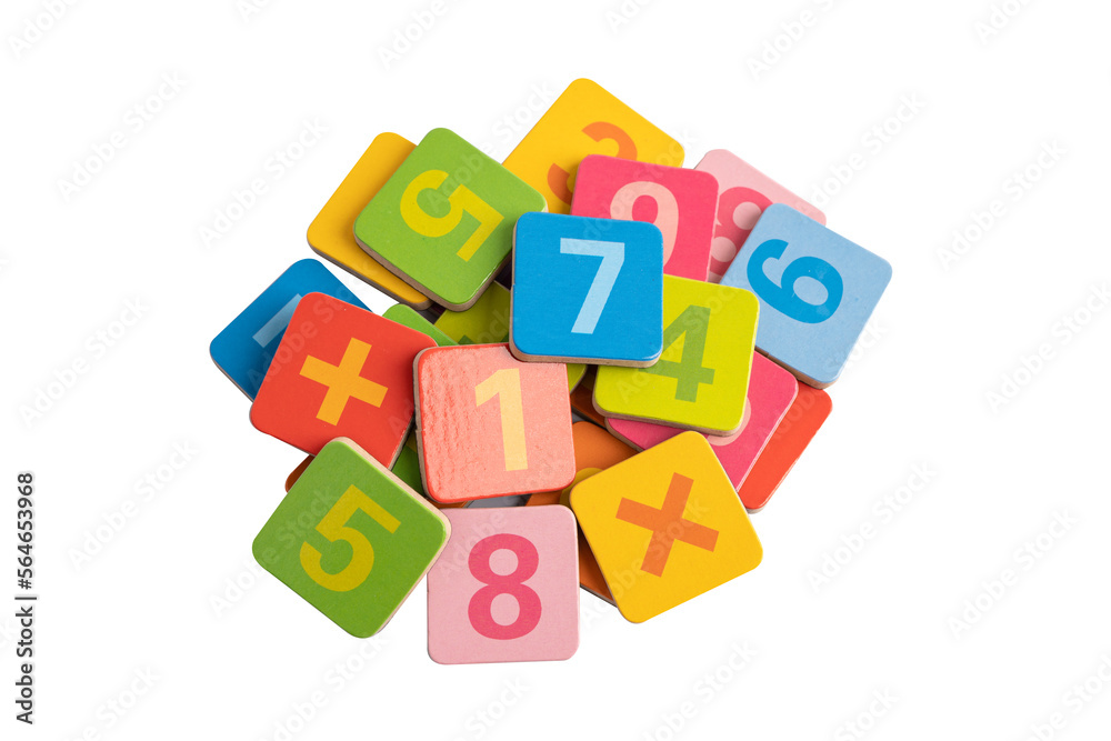 Math number colorful on white background with clipping path, education study mathematics learning teach concept. Math number colorful on white background with clipping path, education study mathematics learning teach concept.