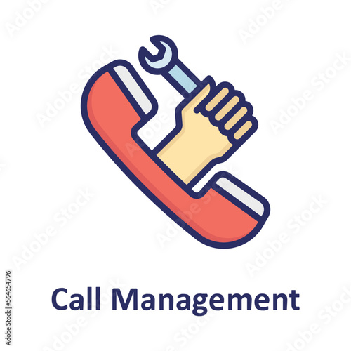 Call management, helpline Vector Icon Fully Editable

