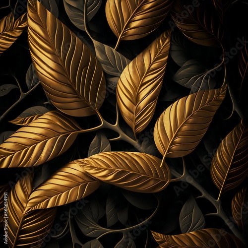 Luxury leaf texture. Closeup view of fantasy leaves.