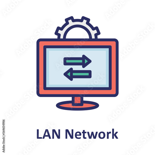 Cog, lan Vector Icon Fully Editable

